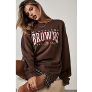 Madmext MG1210 Mad Girls Kahverengi Baskılı Kadın Sweatshirt