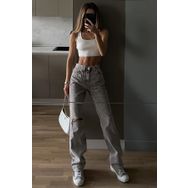 Madmext MG1317 Füme Yırtık Detaylı Straight Fit Jean