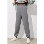 Madmext MG1353 Kadın Boyalı Gri Comfort Fit Eşofman Altı