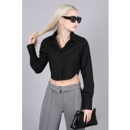 Madmext MG1382 Mad Girls Siyah Kısa Kadın Gömlek