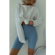 Madmext MG1676 Beyaz Basic Bisiklet Yaka Kadın Sweatshirt