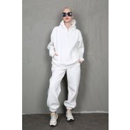Madmext MG1905 Ekru Kapüşonlu Oversize Kadın Eşofman Takım