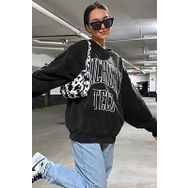Madmext MG922 Mad Girls Siyah Kadın Sweatshirt