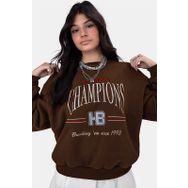 Madmext MG930 Mad Girls Kahverengi Kadın Sweatshirt