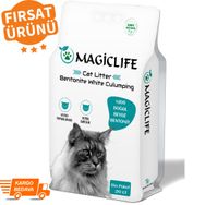 Magiclife 20 lt İnce Tane Kokusuz Naturel Beyaz Bentonit Kedi Kumu