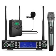 Magicvoice MV-1200YE Çift Tunerli Kablosuz 1 El 1 Yaka Telsiz UHF Mikrofon