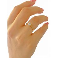 MaGümüş 8 Ayar Altın Zirkon Tek Taş 5 mm Yüzük