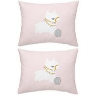 Makiteks Lama Pembe 2 Adet 50x70 cm %100 Pamuk Yastık Kılıfı