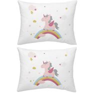 Makiteks Unicorn Atlar Gökkuşağı 2 Adet 50x70 cm %100 Pamuk Yastık Kılıfı