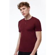 Malabadi 083 Bordo Düğmeli Yaka İnce Modal Yaz Serinliği Erkek T-Shirt