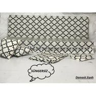 Mandaş Duck 2 Kişilik Damask Siyah Süngersiz Salıncak Minder Kılıfı Seti