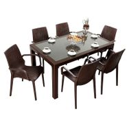 Mandella Elit Rattan 90x150 cm Nirvana Takımı Koltuk Camlı Masa Masa Takımı