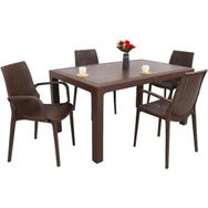Mandella Kahverengi Elit Rattan 90x150 4 kişilik Nirvana Koltuk Masa Takımı