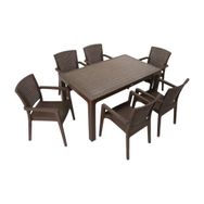 Mandella Kahverengi Elit Rattan 90x150 Zeus Koltuk Masa Takımı
