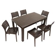 Mandella Wood 90x150 cm Cafe Kahverengi Sandalye Masa Takımı
