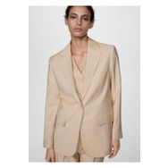 Mango Woman 27029205 Çizgili Kumaş Bej Kadın Blazer Ceket
