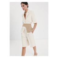 Mango Woman 27095746 Kemerli Keten Gri Kadın Blazer Ceket