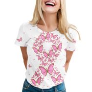 MaNMaNing 2023 Beyaz Neon Kısa Kollu O Yaka Kadın T-shirt