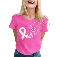 MaNMaNing 2023 Pembe Neon Kısa Kollu O Yaka Kadın T-shirt