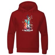 MaNMaNing Cosplay Kırmızı Karnaval Baskılı Uzun Kollu Erkek Sweatshirt