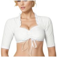 MaNMaNing Dirndlbluse Thea MM9408 Bej Dantelli Şık Kadın Bluz