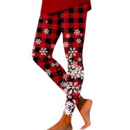 MaNMaNing Flare Noel Baskılı Moda Su Geçirmez Windsor Mavi Kadın Tayt