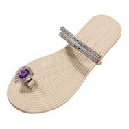MaNMaNing Flip Flop Gladyatör Yapay Elmas Hafif Rahat Mor Kadın Terlik