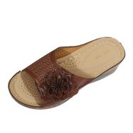 MaNMaNing Flip Flop Kahve Açık Parmak Kama Platform Rahat Kadın Terlik