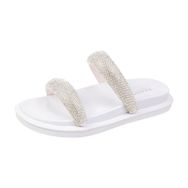 MaNMaNing Flip Flop See Through Beyaz Kalın Alt Kadın Terlik