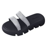 MaNMaNing Flip Flop Siyah Düşük Topuk Rahat Kalın Taban Kadın Terlik