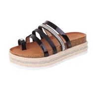 MaNMaNing Flip Flop Siyah Kalın Taban Kemer Desteği Rahat Kadın Terlik