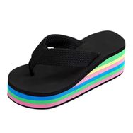 MaNMaNing Flip Flop Strappy Kalın Taban Siyah Kadın Sandalet