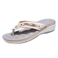 MaNMaNing Flip Flop Strappy Moda Kalın Taban Hafif Rahat Bej Kadın Terlik