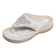 MaNMaNing Flip Flop Thcik Rahat Alt Taban Bej Kadın Sandalet