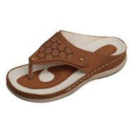 MaNMaNing Flip Flop Thcik Rahat Yumuşak Alt Taban Kahverengi Kadın Sandalet
