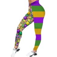 MaNMaNing Hip Lift Dar Kesim Karnaval Baskı Sarı Kadın Tayt