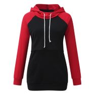 MaNMaNing Kırmızı Hoodie Uzun Kollu İçin Kadın Hamile Bluz