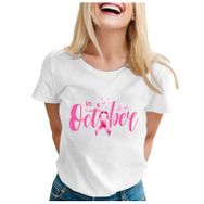 MaNMaNing MIT702-M1275 Beyaz Baskılı Kısa Kollu Kadın T-shirt