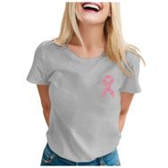 MaNMaNing MIT702-M1308 Gri Baskılı Kısa Kollu Kadın T-shirt