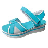 MaNMaNing Platform Kama Mavi Light Blue Açık Kanca Döngü Burun Kalın Topuk Kadın Sandalet