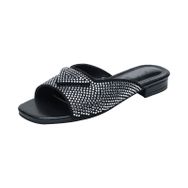 MaNMaNing Retro Hollow Casual Flip Flop Siyah Düz Kadın Sandalet