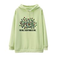 MaNMaNing Sevimli Noel Grafik Düz Uzun Kollu Thcik Kadın Sweatshirt
