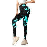 MaNMaNing Skinny Moda Egzersiz Karın Kontrol Mavi Kadın Tayt