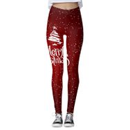 MaNMaNing Skinny Noel Baskılı Karın Kontrolü Windsor Mavi Kadın Tayt