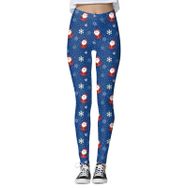 MaNMaNing Skinny Noel Baskılı Polar Astarlı Mavi Kadın Tayt
