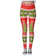 MaNMaNing Skinny Yüksek Belli Moda Baskı Pamuk Termal Sıcak Kırmızı Kadın Tayt