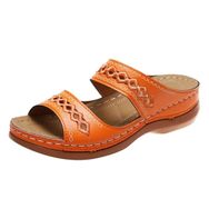 MaNMaNing Slip-On Casual Open Toe Wedges Turuncu Yumuşak Zemin Düz Kadın Sandalet