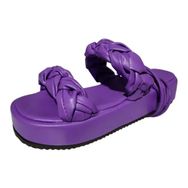 MaNMaNing Strappy Düz Kalın Taban Hafif Rahat Geniş Fit Mor Kadın Sandalet