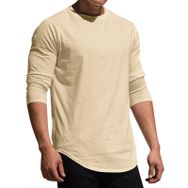 MaNMaNing Vintage Haki Yuvarlak Yaka Düz Erkek T-shirt