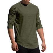 MaNMaNing Vintage Yeşil Yuvarlak Yaka Düz Erkek T-shirt